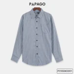 Áo sơ mi nam Trung niên tay dài PAPAGO vải Xô đũi kẻ sọc - P23SDKD001 - Ảnh 13