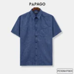 Áo sơ mi nam Trung niên tay ngắn PAPAGO vải Cotton 100% không pha - P23SNKN001 - Ảnh 13