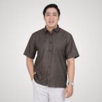 Áo sơ mi nam trung niên tay ngắn lai ngang, chất liệu Linen thoáng mát, nhẹ nhàng, mẫu P23SNCR009 từ thương hiệu PAPAGO