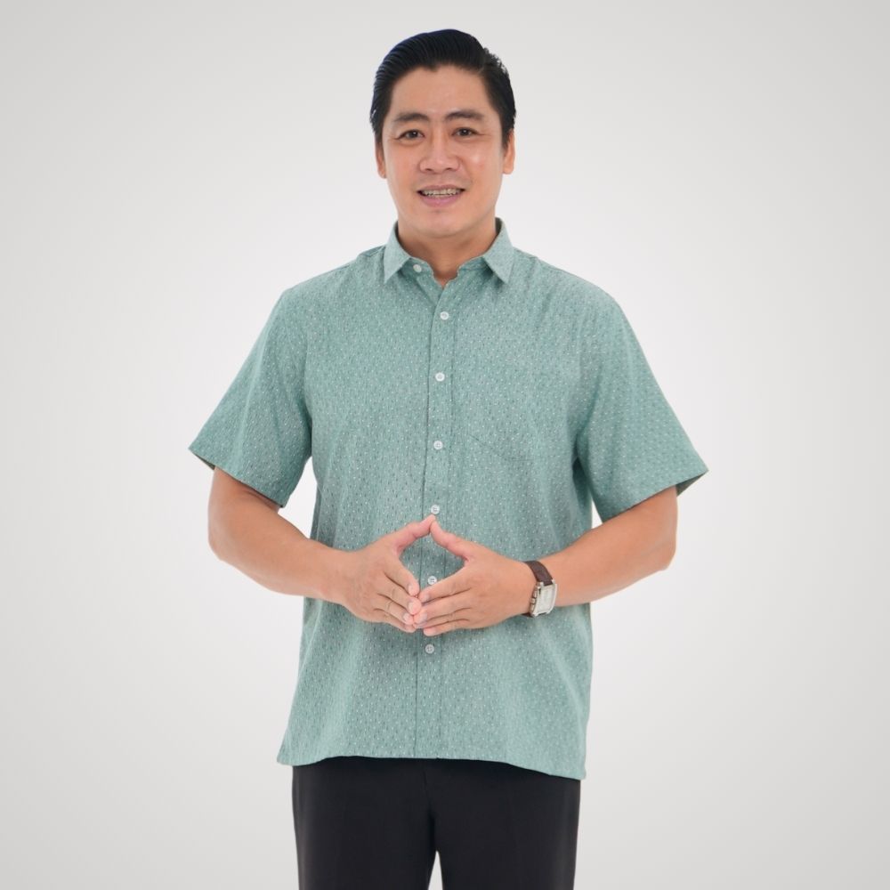 Áo sơ mi nam trung niên tay ngắn lai ngang, chất liệu Linen thoáng mát, nhẹ nhàng, mẫu P24SNHT008 từ thương hiệu PAPAGO