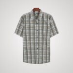 Áo sơ mi nam trung niên tay ngắn lai bầu, chất liệu lụa Viscose mềm mại, thoáng mát, mẫu P23SNCR006 từ thương hiệu PAPAGO
