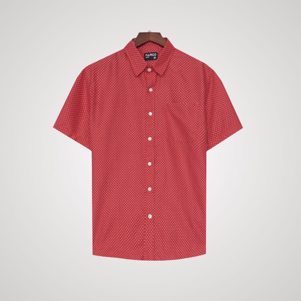 Áo sơ mi nam trung niên tay ngắn, chất liệu lụa Viscose mềm nhẹ, thoáng mát, mẫu P23SNHT007 từ thương hiệu PAPAGO