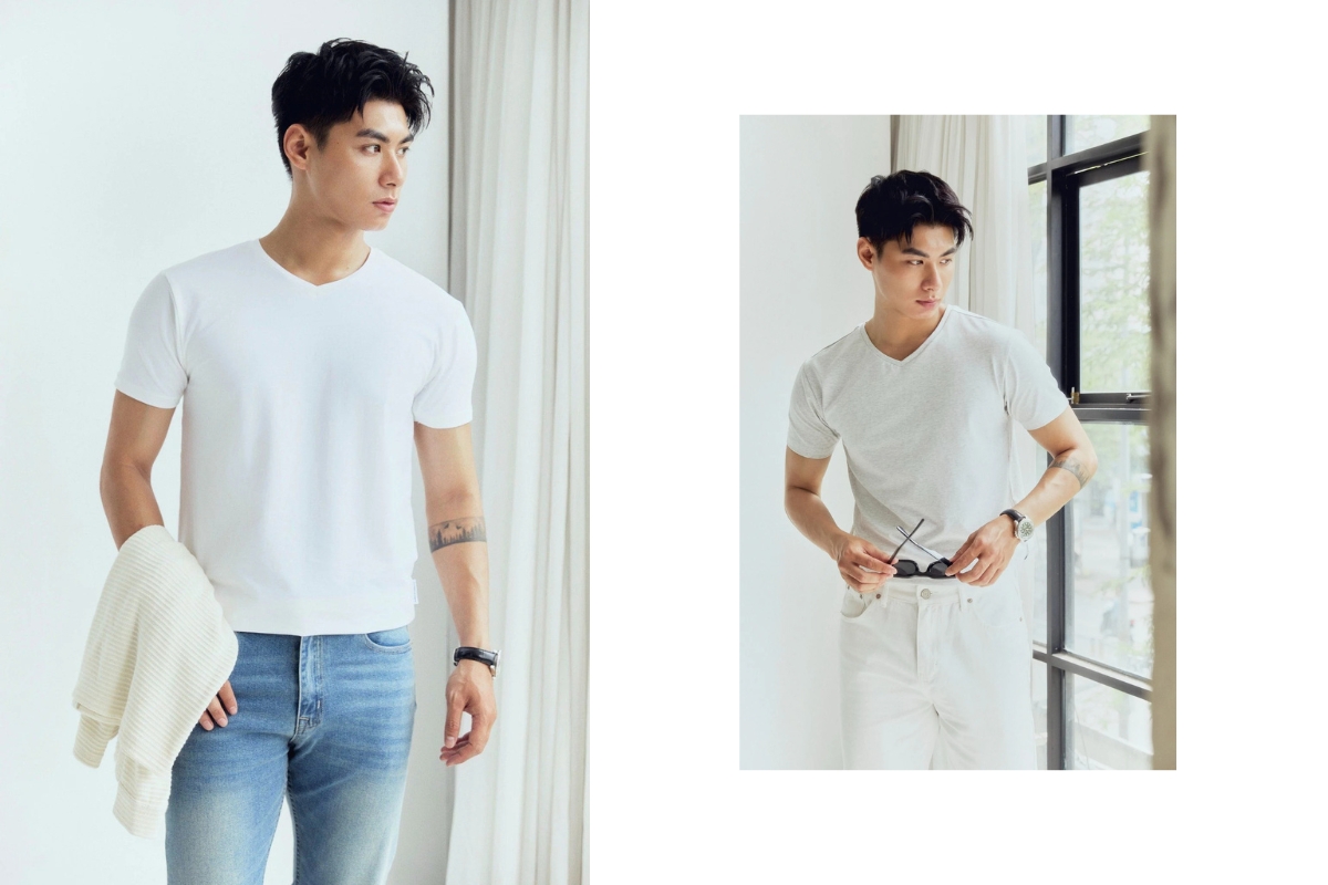 áo thun nam form slim fitted