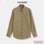 Áo sơ mi nam Trung niên tay dài PAPAGO vải Xô đũi kẻ sọc - P23SDKD001 - Ảnh 10