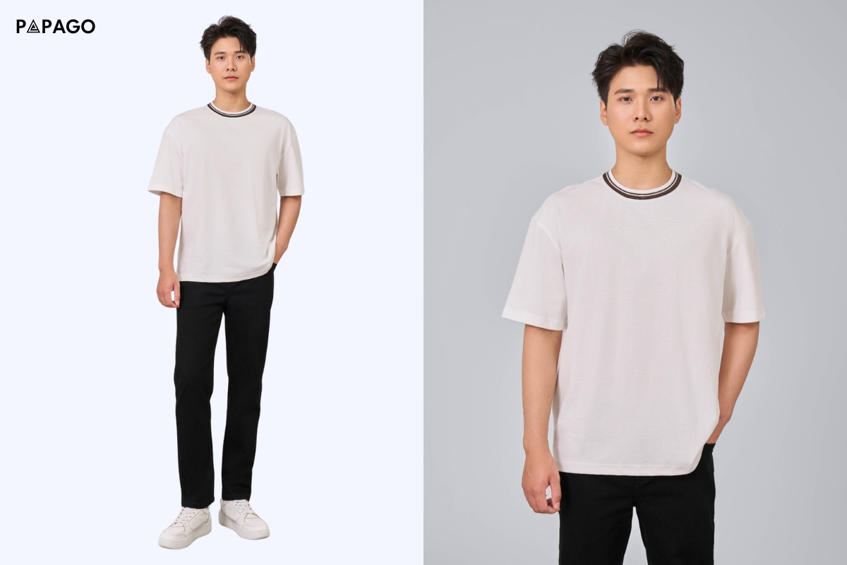 phối đồ với áo thun trắng