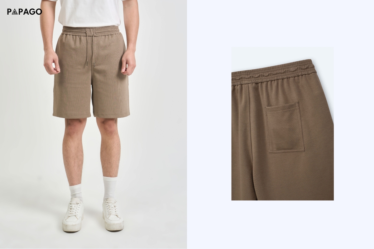 quần short lửng nam ống suông papago