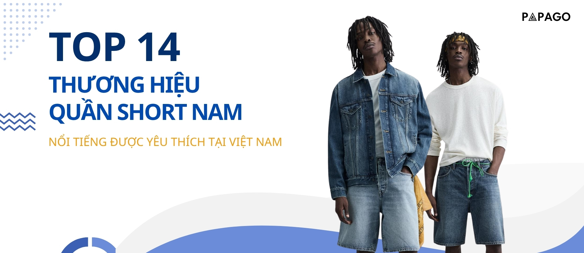 banner 14+ thương hiệu quần short nam 2025