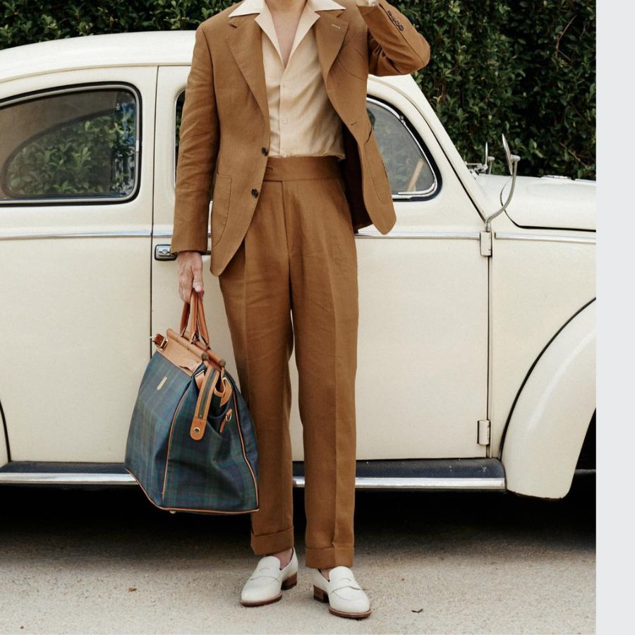 quân tây nam vải linen