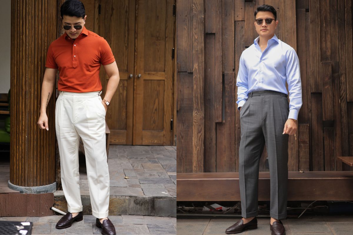 quần tây nam xếp li