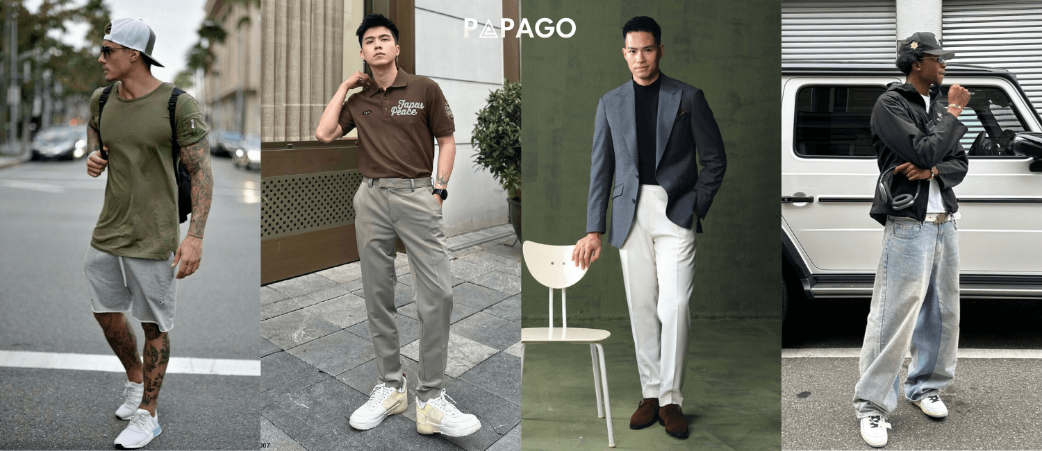 Hình ảnh minh họa 4 kiểu phối đồ thời trang nam đa dạng từ năng động đến sang trọng
