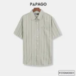 Áo sơ mi Trung niên PAPAGO tay ngắn kẻ sọc vải Xô đũi - P23SNKD001 - Ảnh 12
