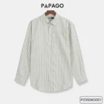 Áo sơ mi nam Trung niên tay dài PAPAGO vải Xô đũi kẻ sọc - P23SDKD001 - Ảnh 11