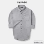Áo sơ mi nam trung niên vải Oxford trơn cao cấp tay dài PAPAGO túi thêu logo - P23SDCT001 - Ảnh 11