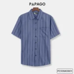 Áo sơ mi Trung niên PAPAGO tay ngắn kẻ sọc vải Xô đũi - P23SNKD001 - Ảnh 15