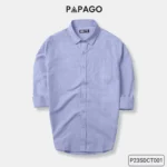 Áo sơ mi nam trung niên vải Oxford trơn cao cấp tay dài PAPAGO túi thêu logo - P23SDCT001 - Ảnh 12