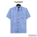 Áo sơ mi nam Trung niên tay ngắn PAPAGO vải Cotton 100% không pha - P23SNKN001 - Ảnh 15
