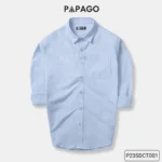 Áo sơ mi nam trung niên vải Oxford trơn cao cấp tay dài PAPAGO túi thêu logo - P23SDCT001 - Ảnh 13