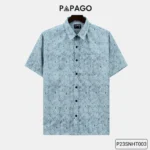 Áo sơ mi nam Trung niên tay ngắn PAPAGO vải Cotton 100% không pha - P23SNKN001 - Ảnh 16