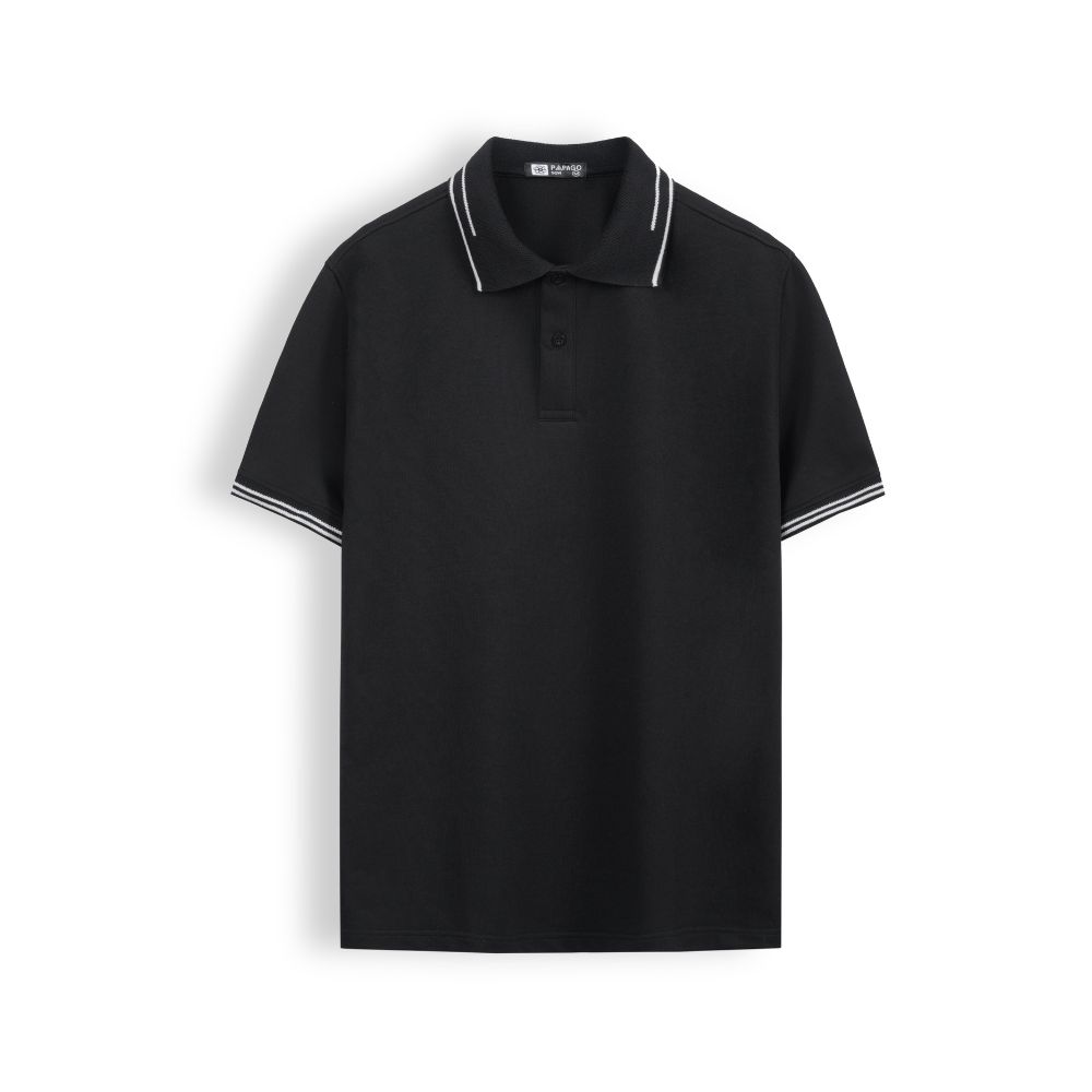 1 Áo polo PAPAGO cao cấp nam Trung niên vải cotton kim cương form rộng - P25PLCT002 - Ảnh 6