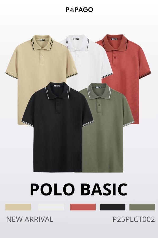 áo polo thời trang trung niên papago