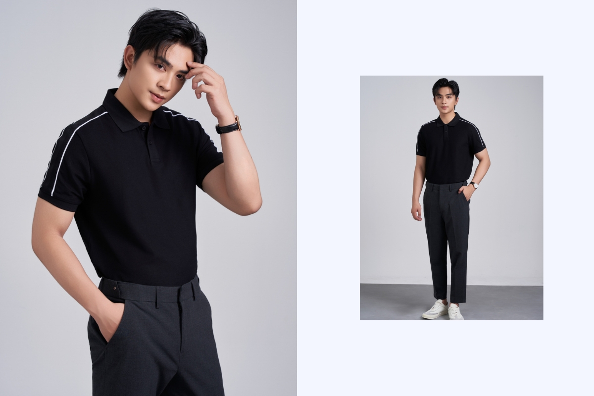 phối đồ áo polo nam với quần tây