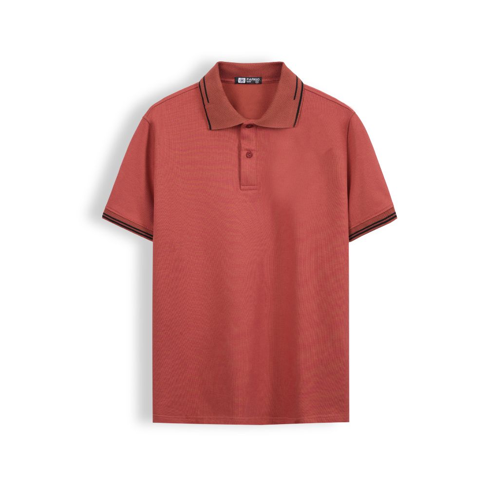 11 Áo polo PAPAGO cao cấp nam Trung niên vải cotton kim cương form rộng - P25PLCT002 - Ảnh 3
