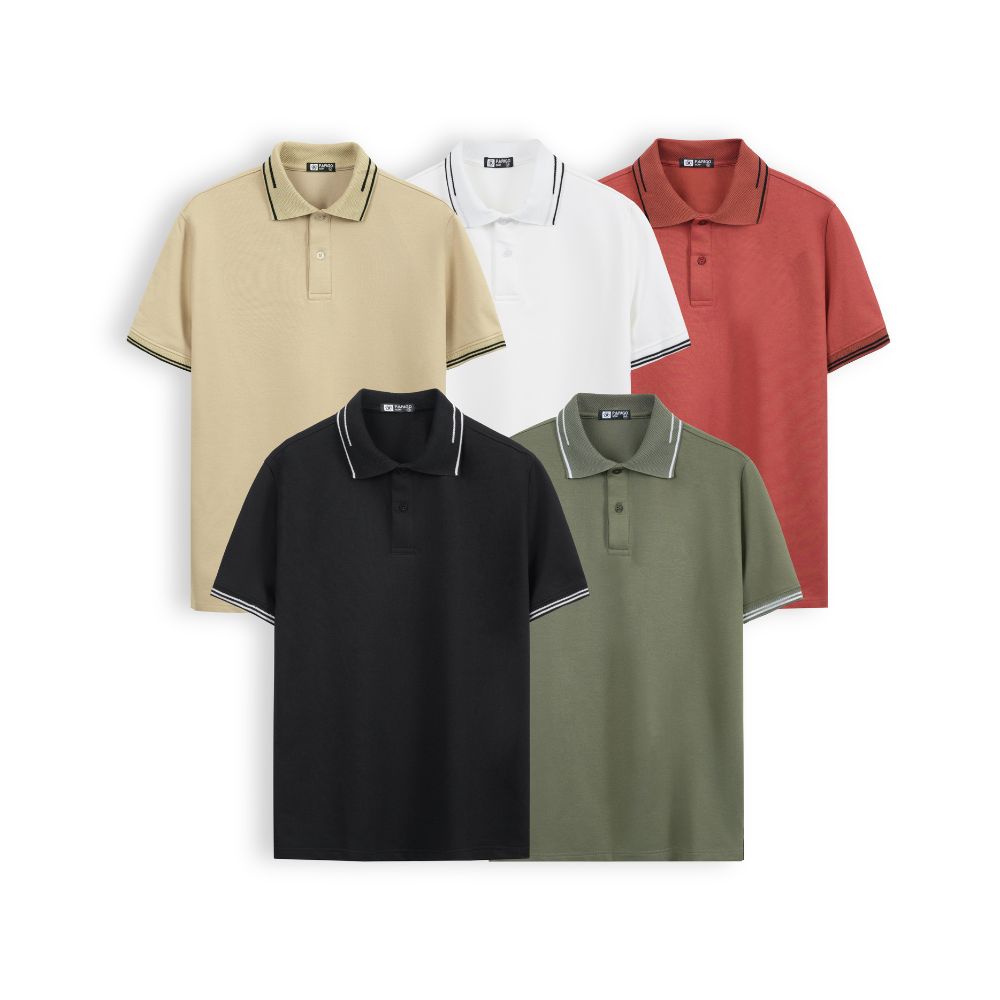 12 Áo polo PAPAGO cao cấp nam Trung niên vải cotton kim cương form rộng - P25PLCT002 - Ảnh 7