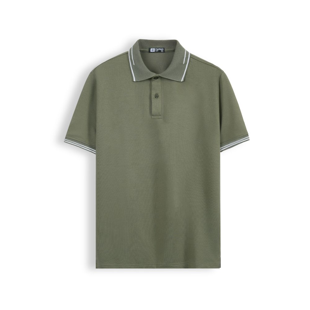 3 Áo polo PAPAGO cao cấp nam Trung niên vải cotton kim cương form rộng - P25PLCT002 - Ảnh 2