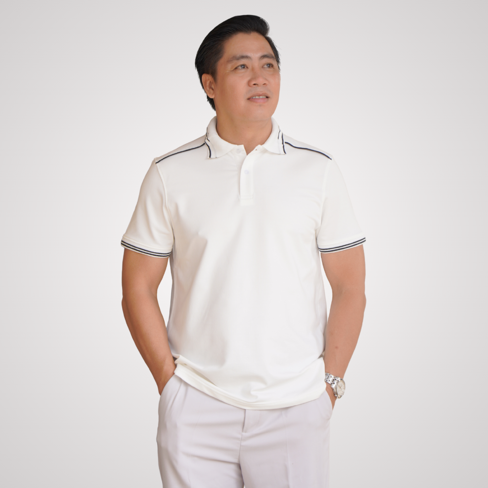 Áo polo cao cấp PAPAGO nam Trung niên vải cotton kim cương form rộng - P25PLCT003