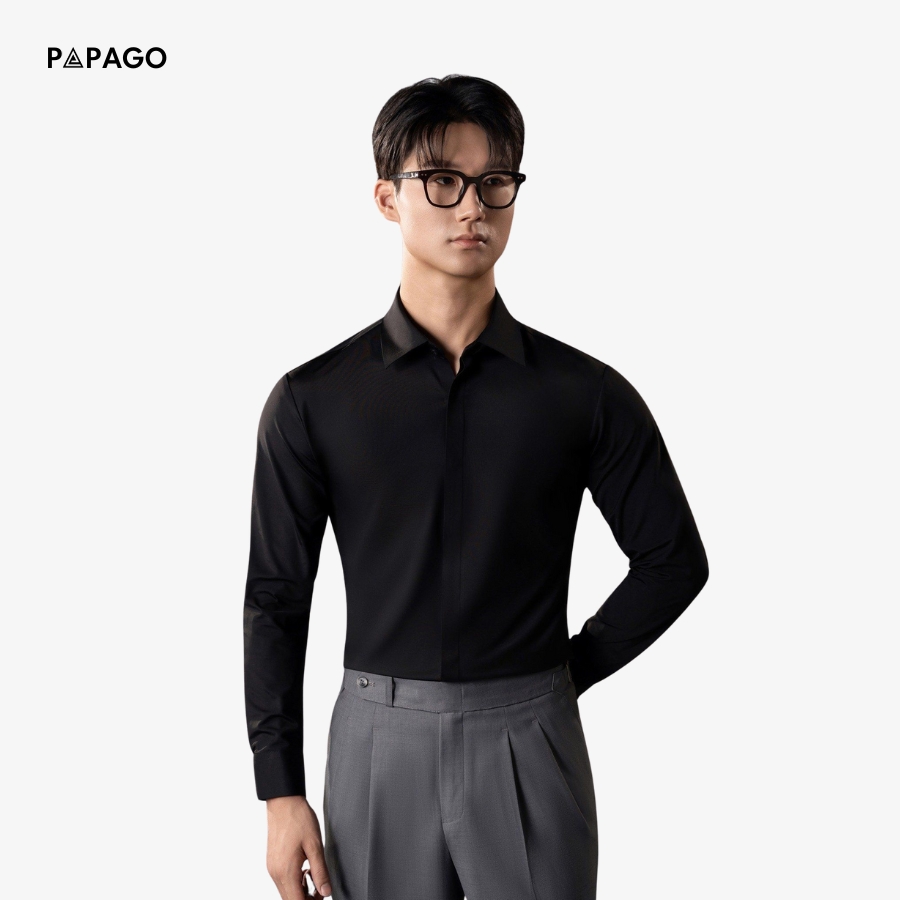 phối đồ sơ mi đen