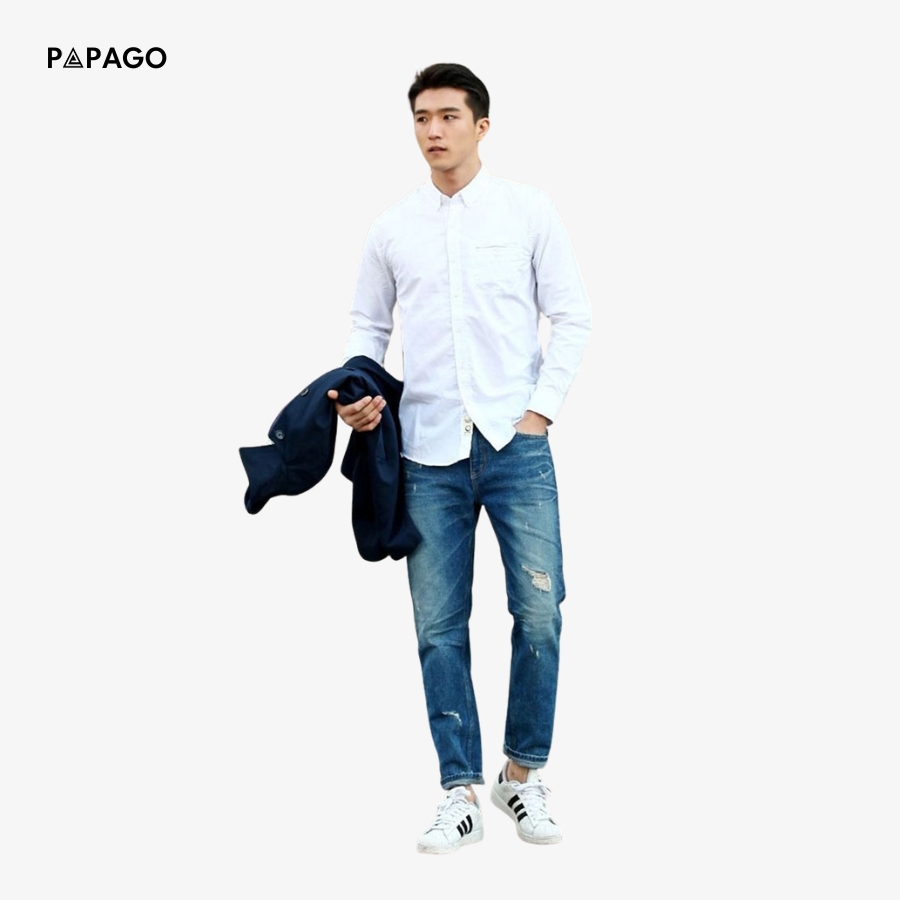 phối đồ áo sơ mi trắng