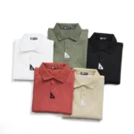 Áo polo cao cấp PAPAGO nam Trung niên vải cotton kim cương form rộng thêu logo trụ áo - P25PLCT004 - Ảnh 11