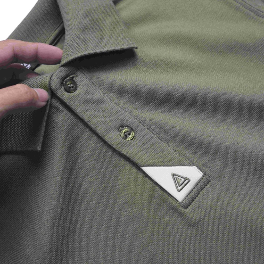 Áo polo cao cấp PAPAGO nam Trung niên vải cotton kim cương form rộng thêu logo trụ áo - P25PLCT004 - Ảnh 3