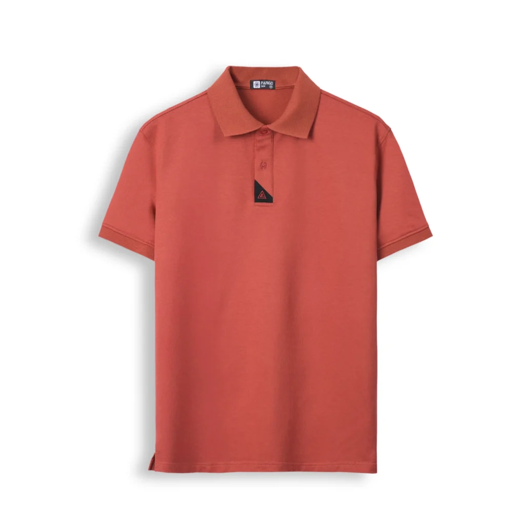 Áo polo cao cấp PAPAGO nam Trung niên vải cotton kim cương form rộng thêu logo trụ áo - P25PLCT004 - Ảnh 8