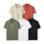 Áo polo cao cấp PAPAGO nam Trung niên vải cotton kim cương form rộng thêu logo trụ áo - P25PLCT004 - Ảnh 12