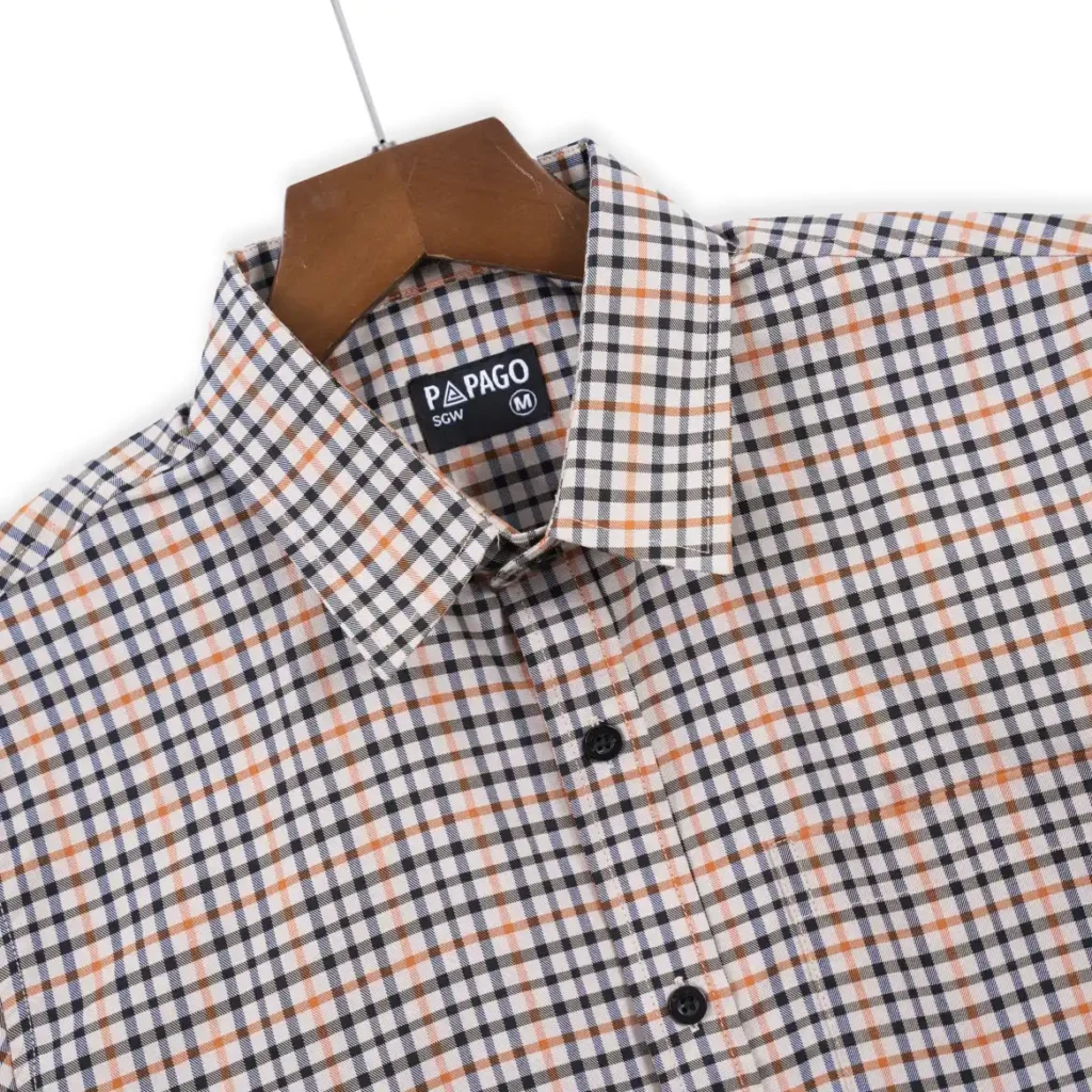 [MỚI] Áo Sơ Mi Nam Trung Niên PAPAGO Sọc Caro Tay Dài Lai Ngang Vải Cotton Mát Mẻ - P25SDCR005 - Ảnh 5
