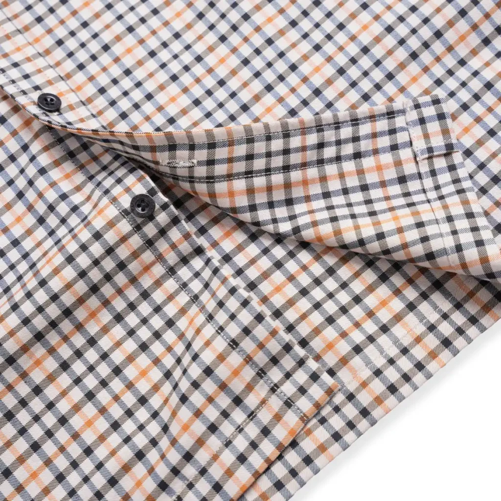 [MỚI] Áo Sơ Mi Nam Trung Niên PAPAGO Sọc Caro Tay Dài Lai Ngang Vải Cotton Mát Mẻ - P25SDCR005 - Ảnh 3