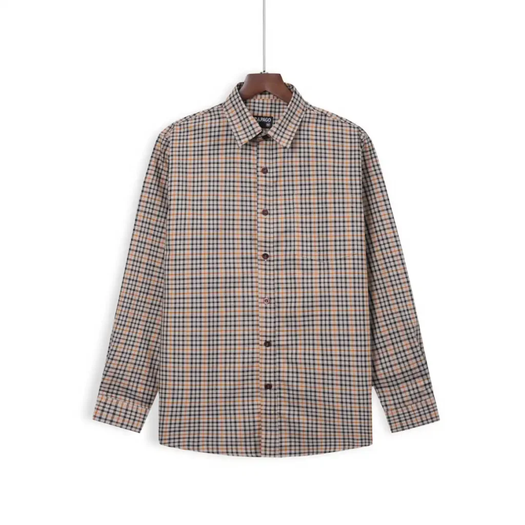 [MỚI] Áo Sơ Mi Nam Trung Niên PAPAGO Sọc Caro Tay Dài Lai Ngang Vải Cotton Mát Mẻ - P25SDCR005 - Ảnh 8