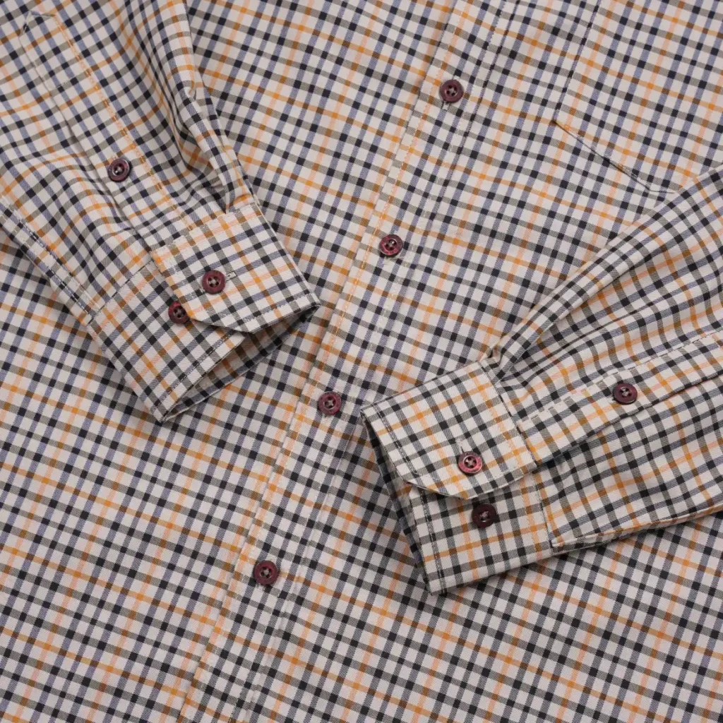 [MỚI] Áo Sơ Mi Nam Trung Niên PAPAGO Sọc Caro Tay Dài Lai Ngang Vải Cotton Mát Mẻ - P25SDCR005 - Ảnh 7